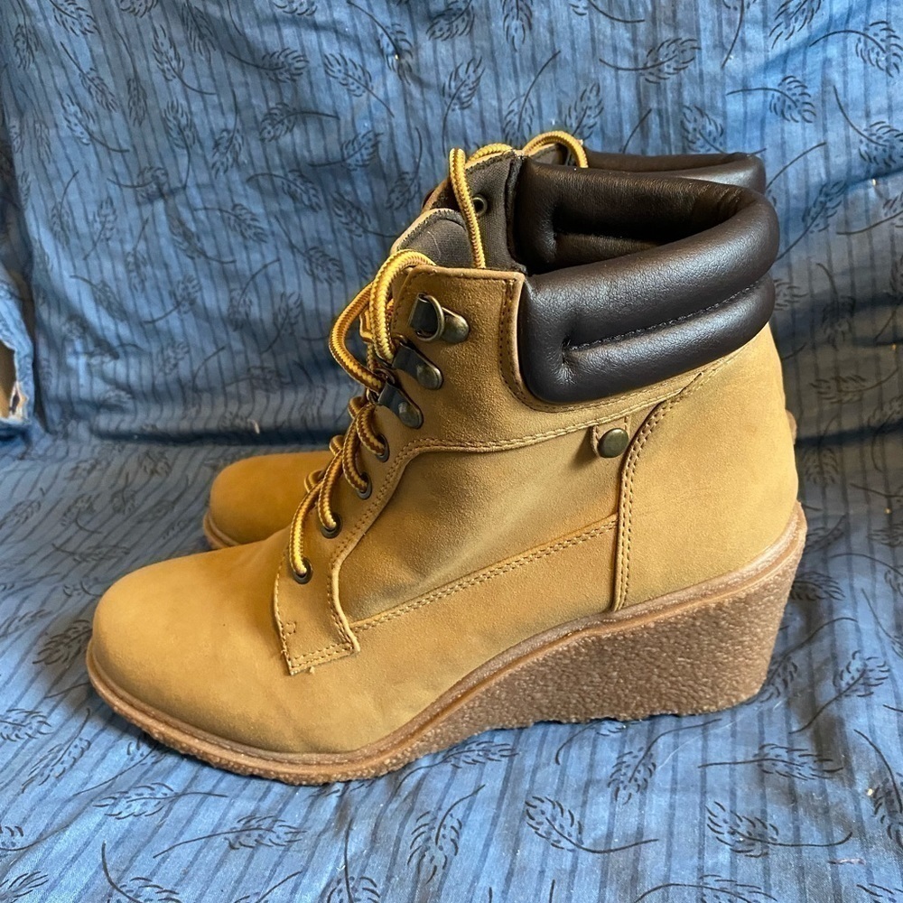 Esprit Kendal womens wedge faux leather work boot 9.5 - Picture 2 of 6